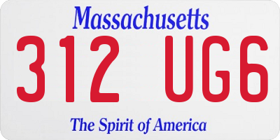 MA license plate 312UG6