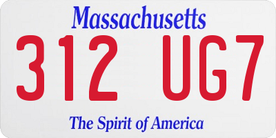 MA license plate 312UG7