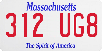 MA license plate 312UG8