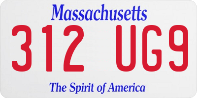 MA license plate 312UG9