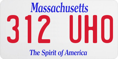 MA license plate 312UH0