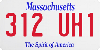 MA license plate 312UH1