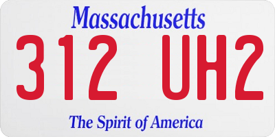 MA license plate 312UH2