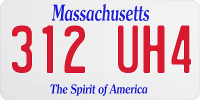 MA license plate 312UH4