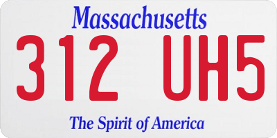 MA license plate 312UH5