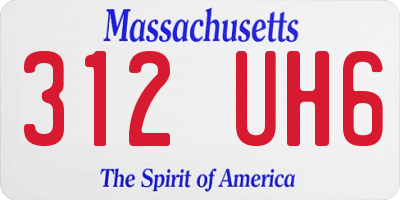 MA license plate 312UH6