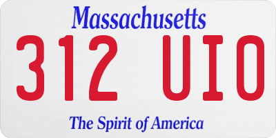 MA license plate 312UI0