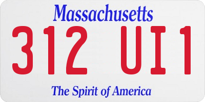 MA license plate 312UI1