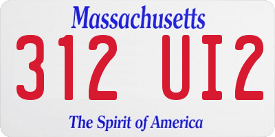 MA license plate 312UI2