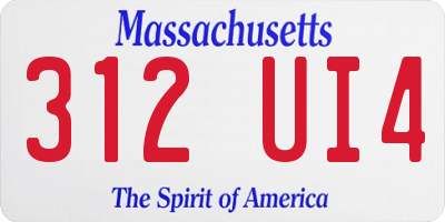 MA license plate 312UI4