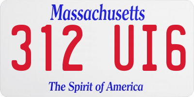 MA license plate 312UI6