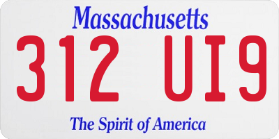 MA license plate 312UI9