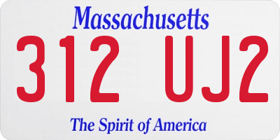 MA license plate 312UJ2