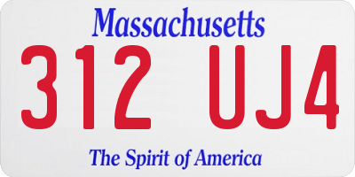 MA license plate 312UJ4