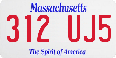 MA license plate 312UJ5