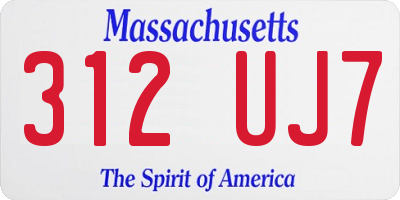 MA license plate 312UJ7