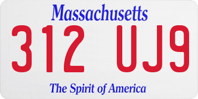 MA license plate 312UJ9