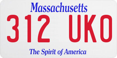 MA license plate 312UK0