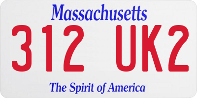 MA license plate 312UK2