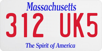 MA license plate 312UK5