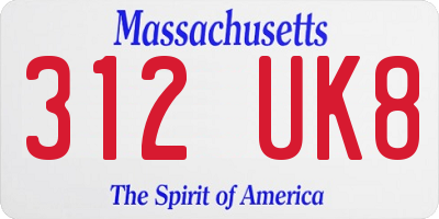 MA license plate 312UK8