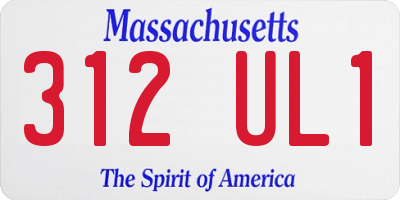 MA license plate 312UL1