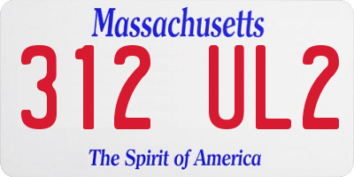 MA license plate 312UL2