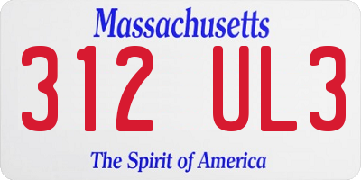 MA license plate 312UL3