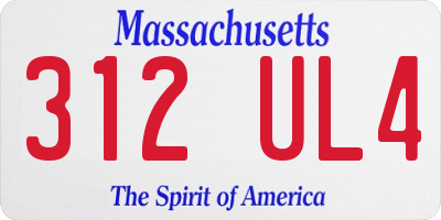 MA license plate 312UL4