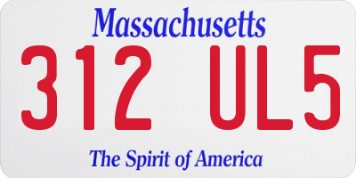MA license plate 312UL5