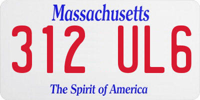 MA license plate 312UL6