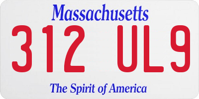 MA license plate 312UL9