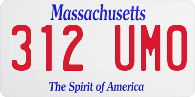 MA license plate 312UM0