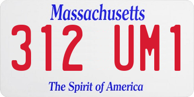 MA license plate 312UM1