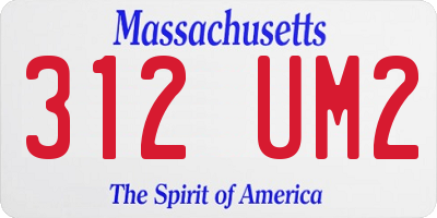 MA license plate 312UM2