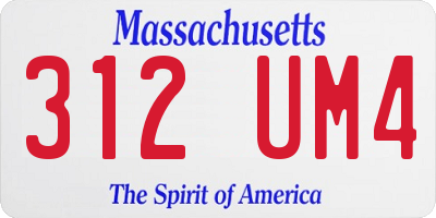 MA license plate 312UM4