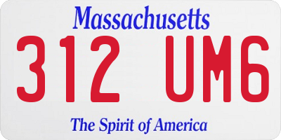 MA license plate 312UM6