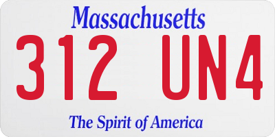 MA license plate 312UN4