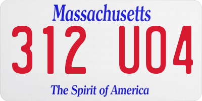 MA license plate 312UO4