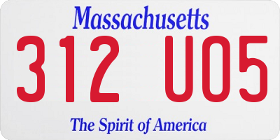MA license plate 312UO5