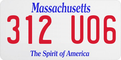 MA license plate 312UO6
