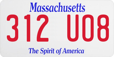 MA license plate 312UO8