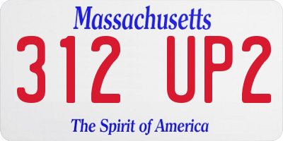 MA license plate 312UP2