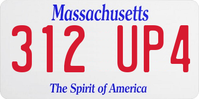 MA license plate 312UP4