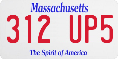 MA license plate 312UP5
