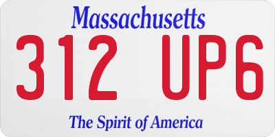 MA license plate 312UP6