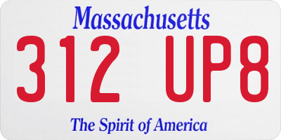 MA license plate 312UP8