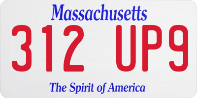 MA license plate 312UP9