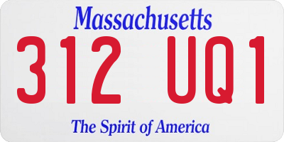 MA license plate 312UQ1