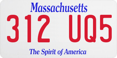 MA license plate 312UQ5